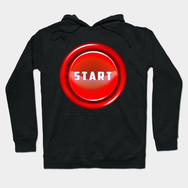 Retro Arcade Start button Hoodie by Duckfieldsketchbook01